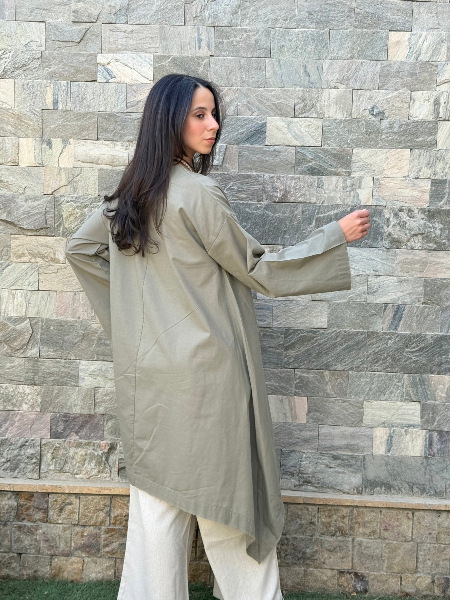 High Low Shirt - Olive