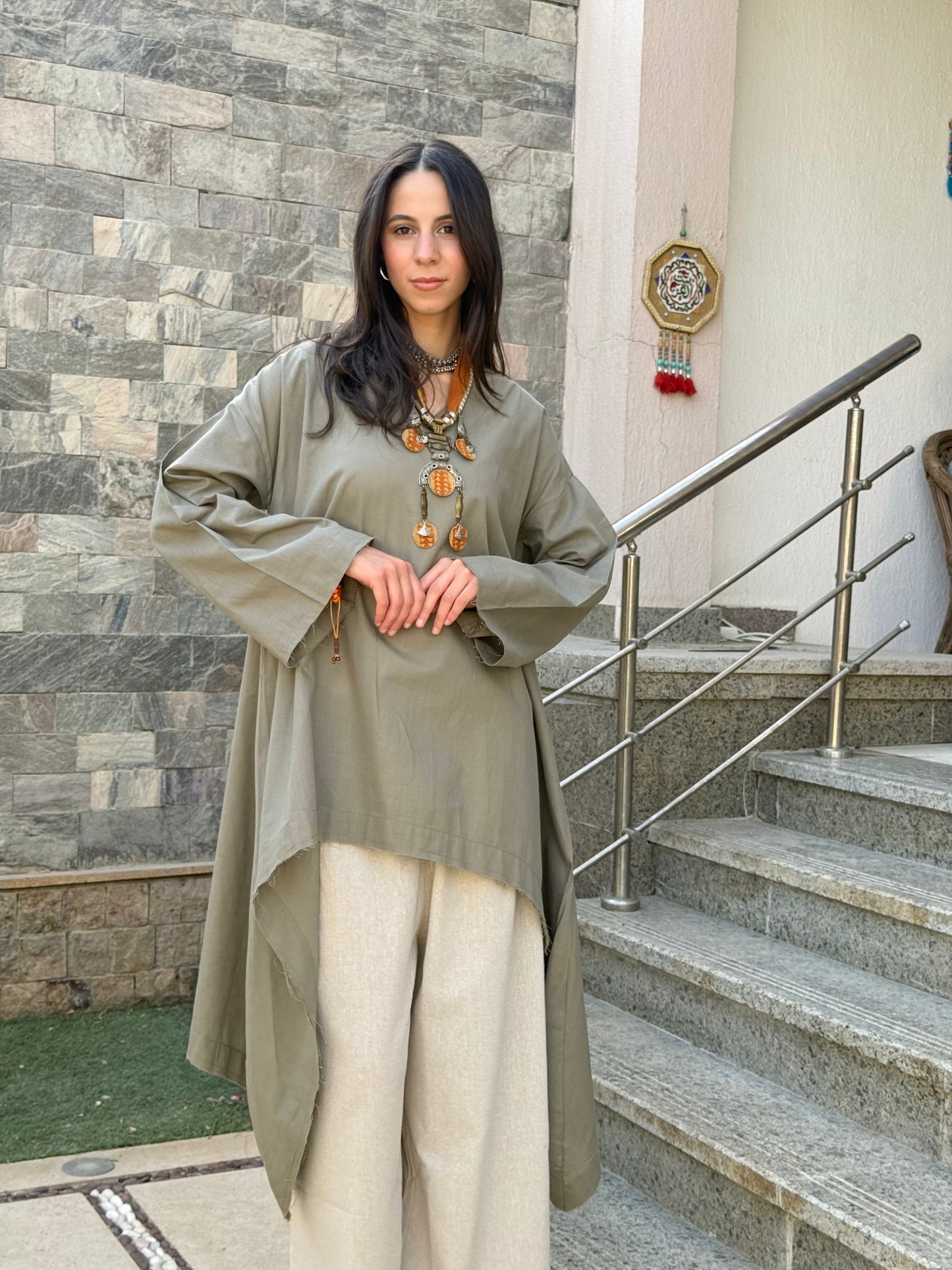 High Low Shirt - Olive