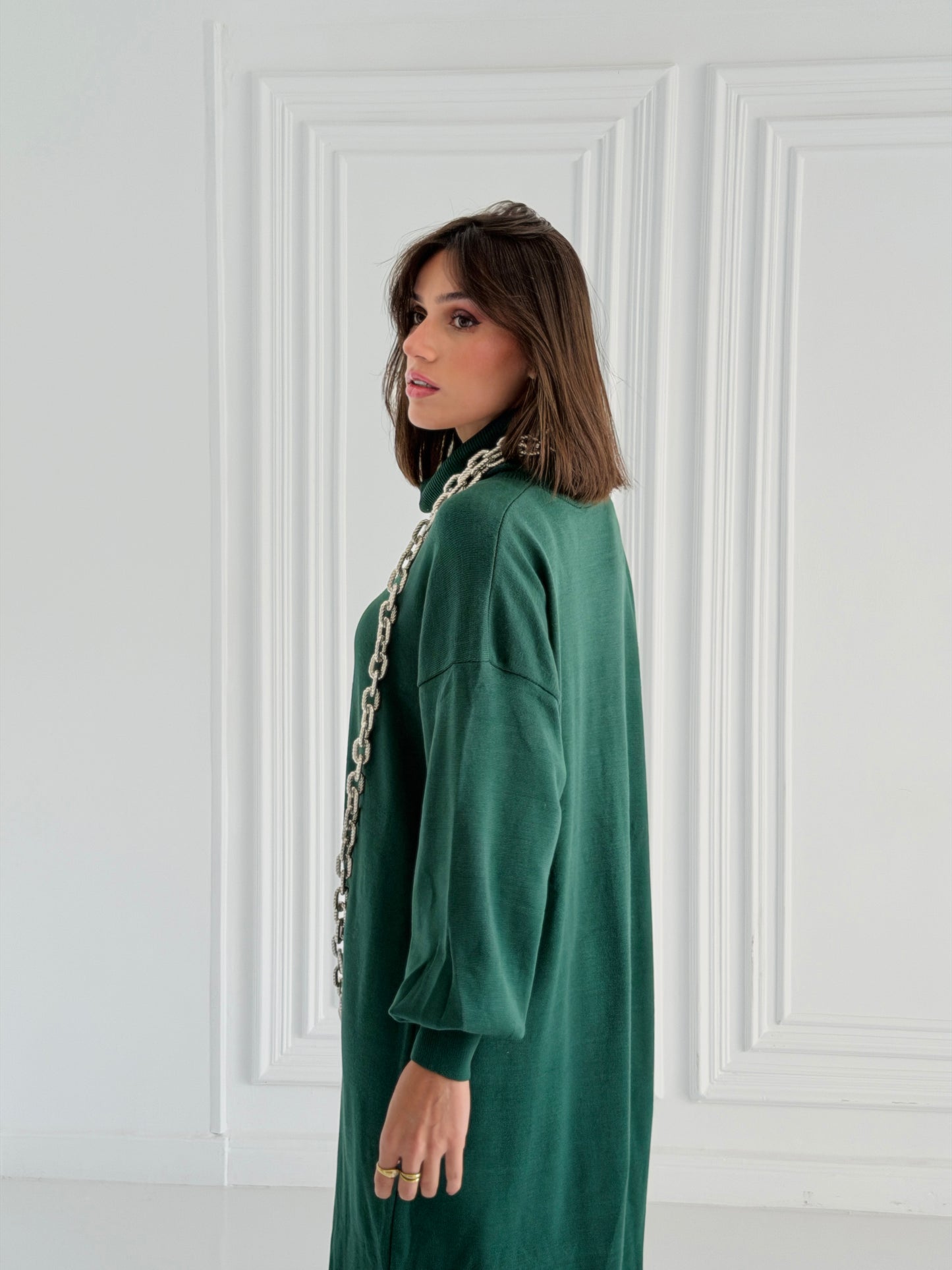 Soft Aura Dress In Emerald Green