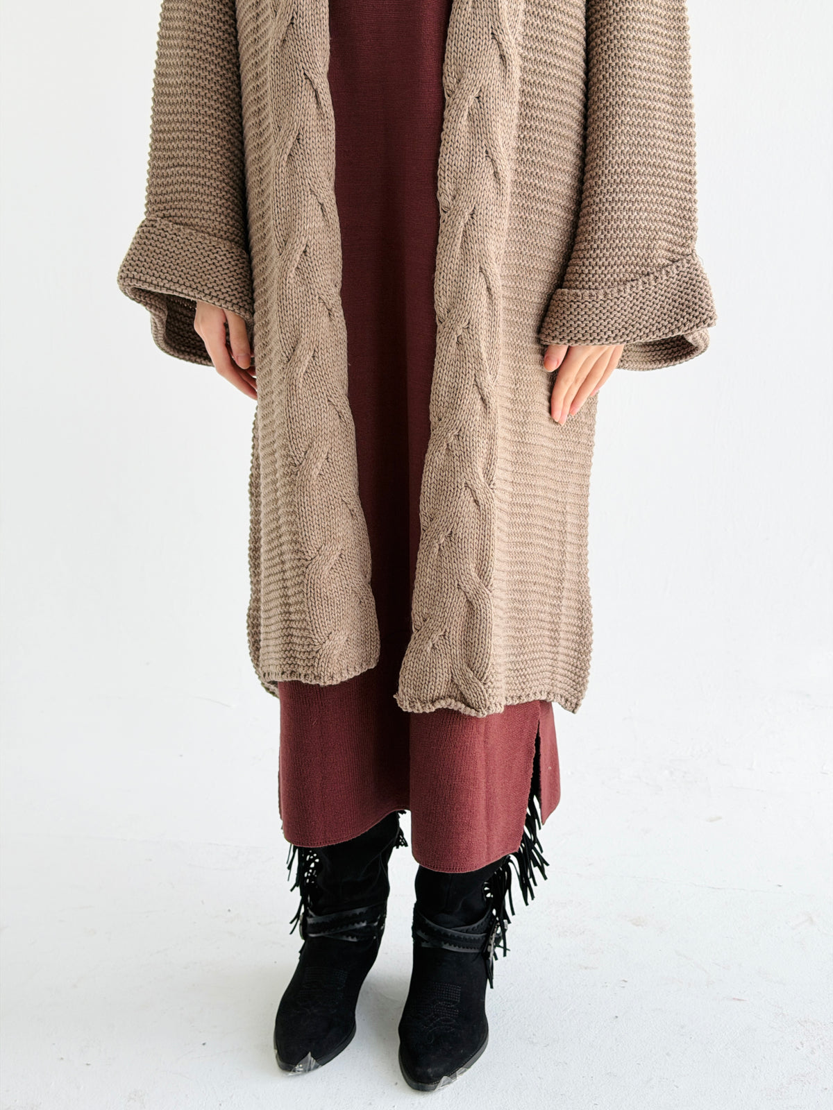 Timeless Knit Cardigan In Cafe