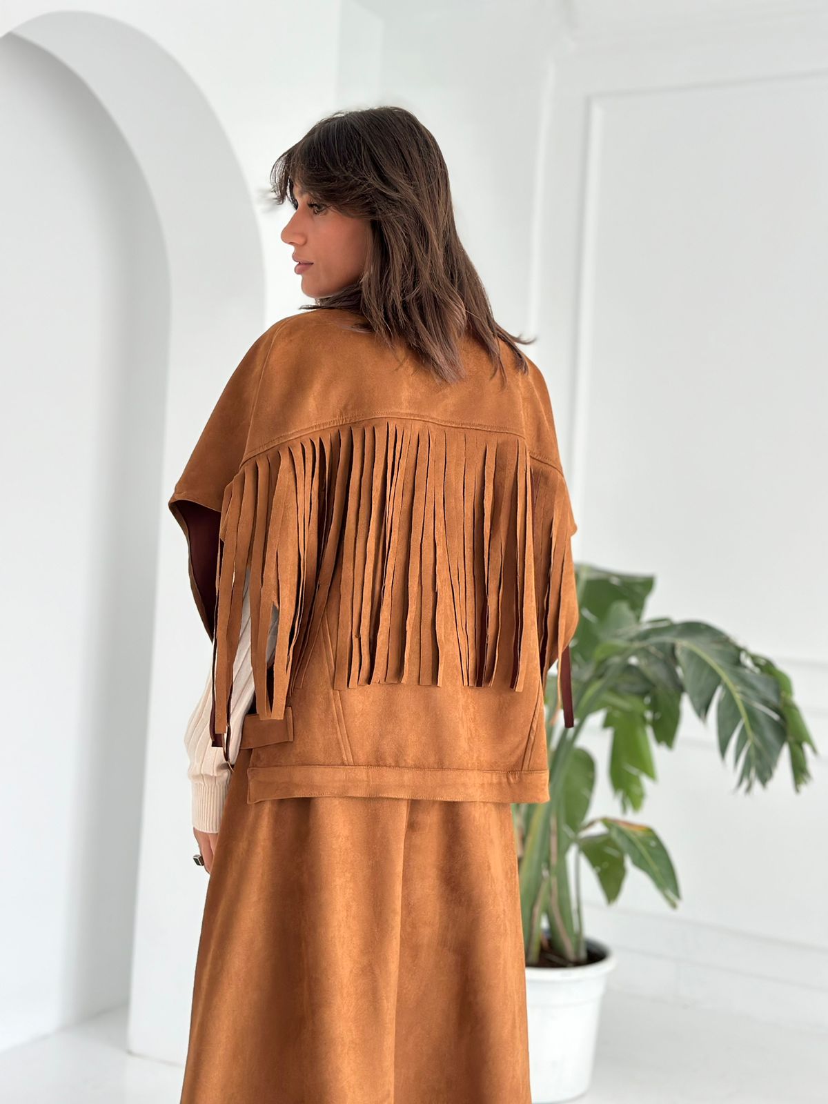 Suede Skirt AShap - Camel
