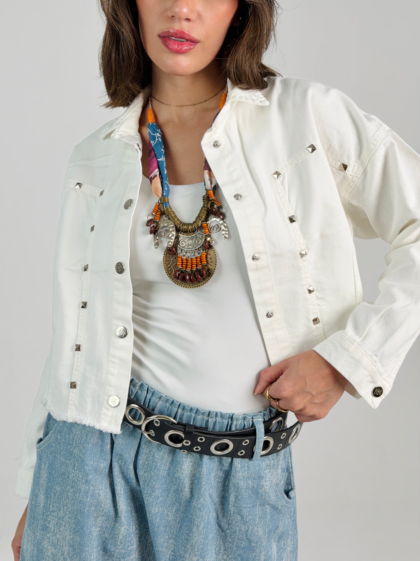 Silver Edge White Denim