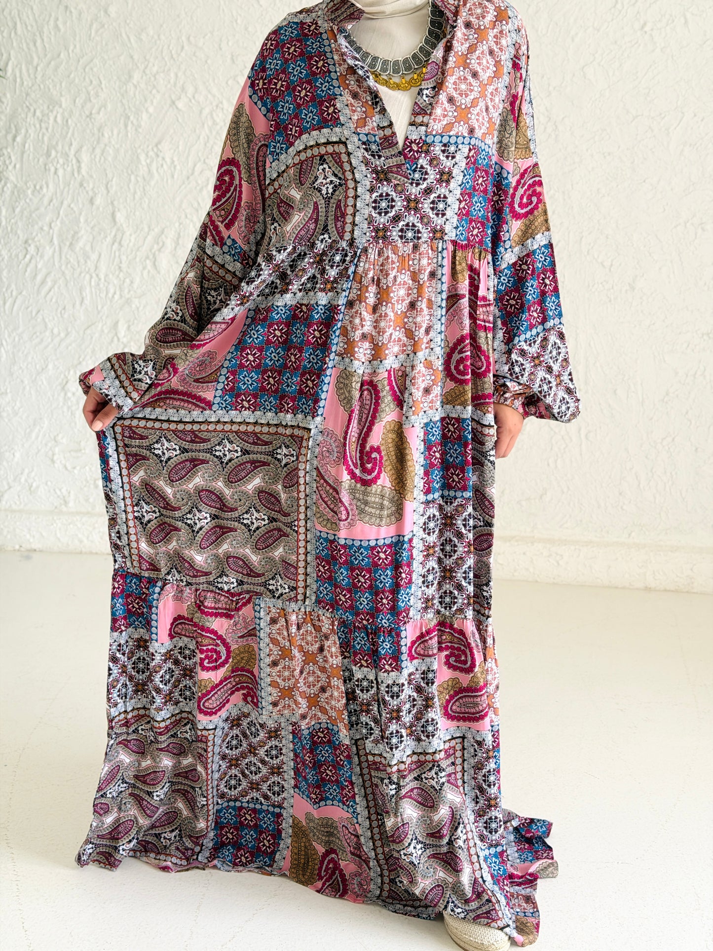 Artistic Cotton Maxi Dress