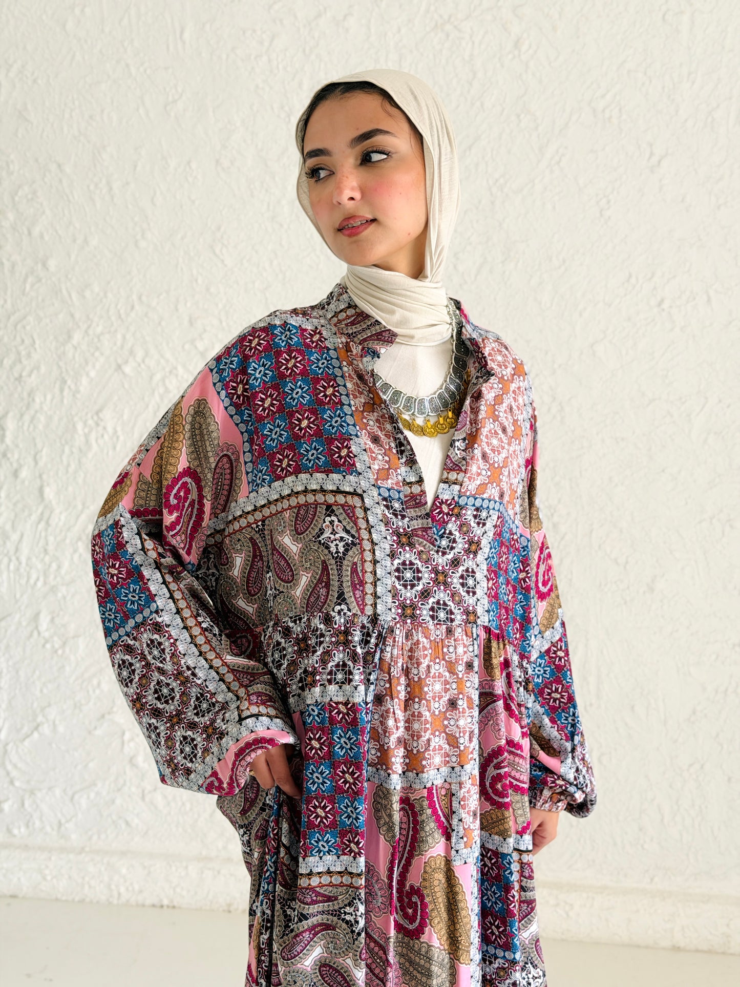 Artistic Cotton Maxi Dress