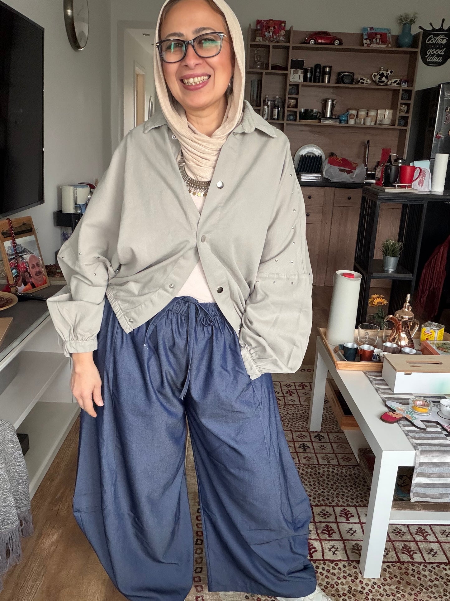 Silver Stud Gabardine Jacket