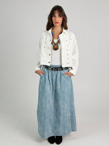 Silver Edge White Denim