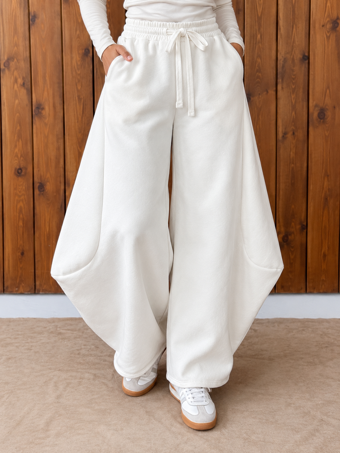 Suede Balloon Pants