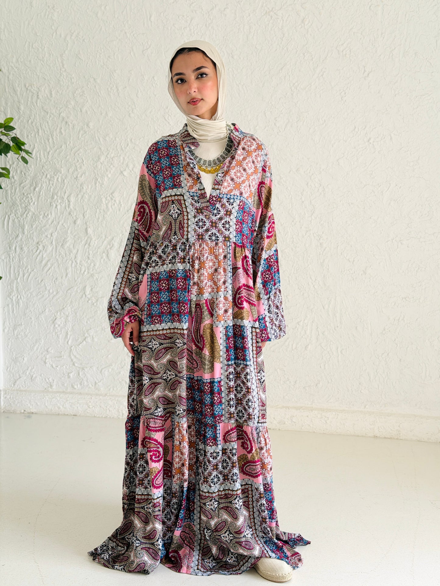 Artistic Cotton Maxi Dress