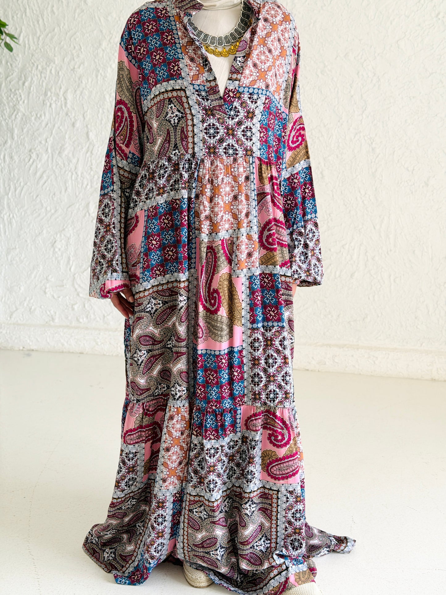 Artistic Cotton Maxi Dress