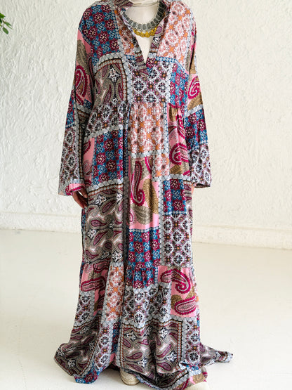 Artistic Cotton Maxi Dress