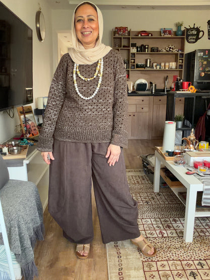 Sliver Air Knit Top in brown