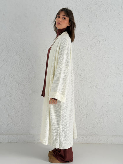 Motion Lines Coat in Off White