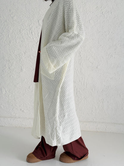 Motion Lines Coat in Off White