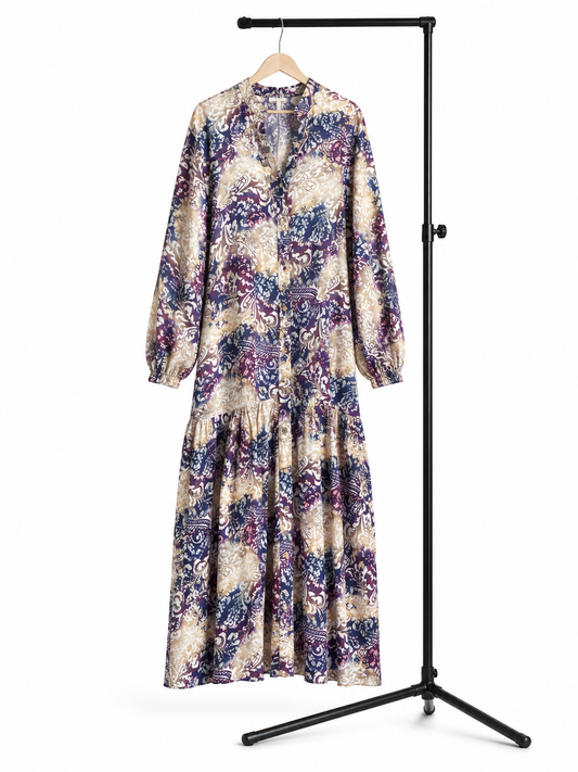 Paradise Cotton Dress in blue pattern