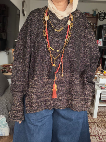 Nova — Metallic Gold Knit Top