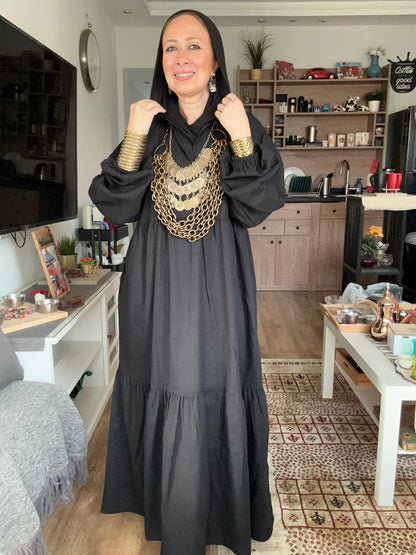 Layer Linen Dress (Black color)