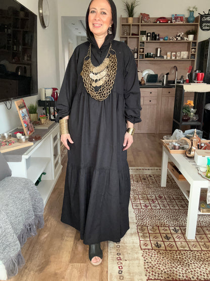 Layer Linen Dress (Black color)
