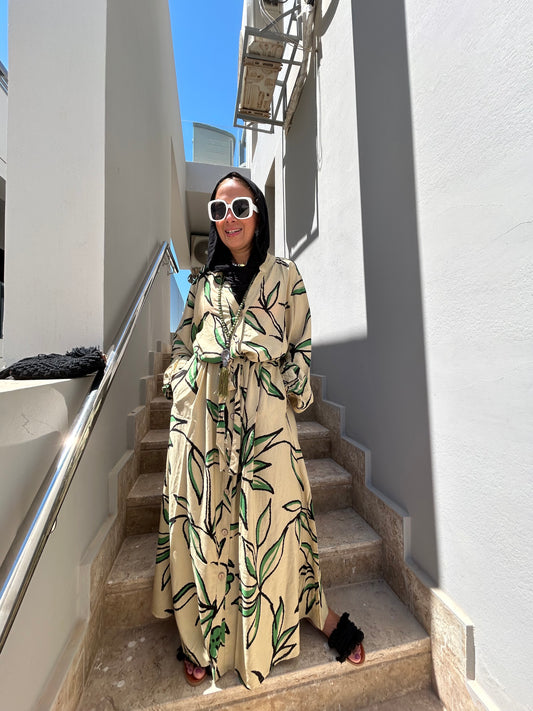 Cotton green Feather dress