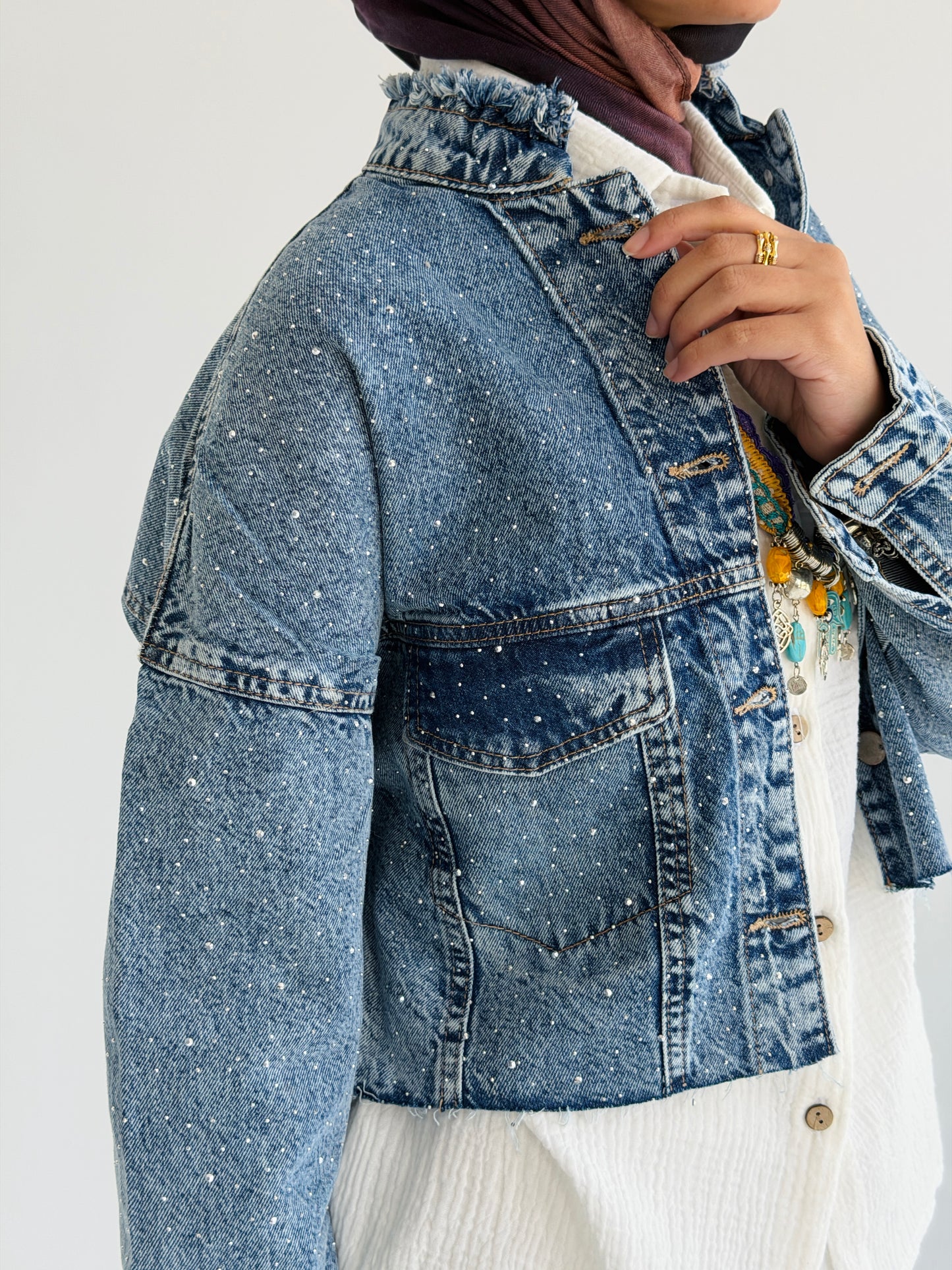 Stardust cropped Denim Jacket