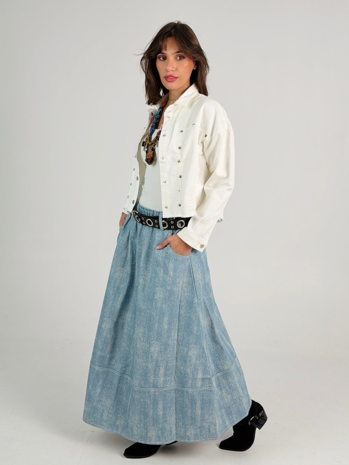 Silver Edge White Denim