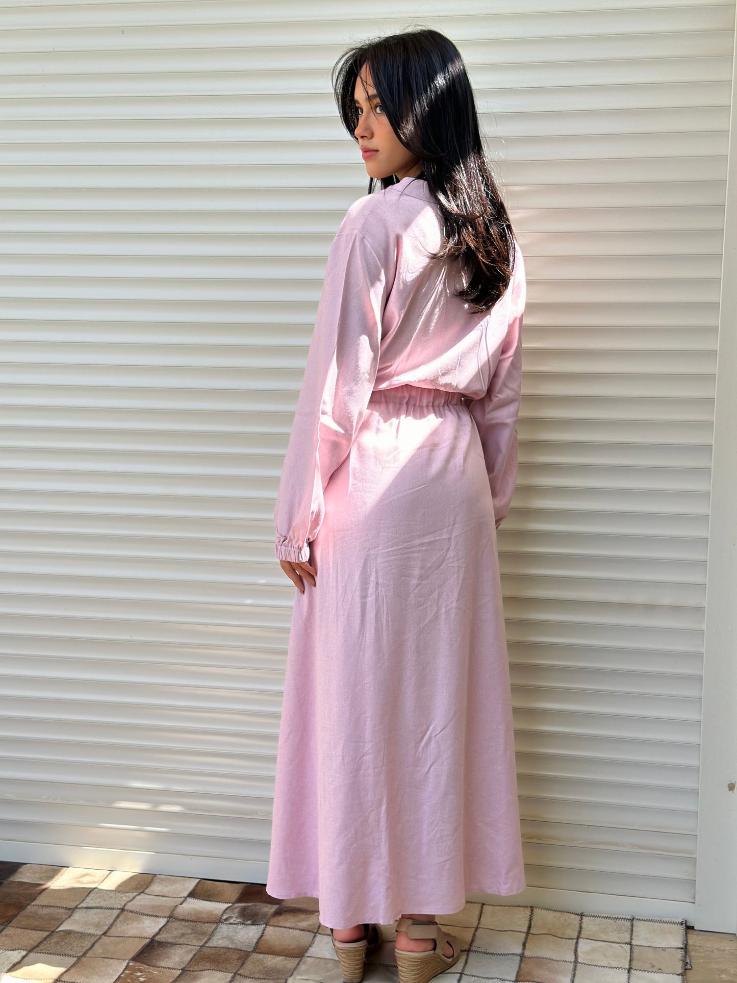 Plain Linen shirt dress