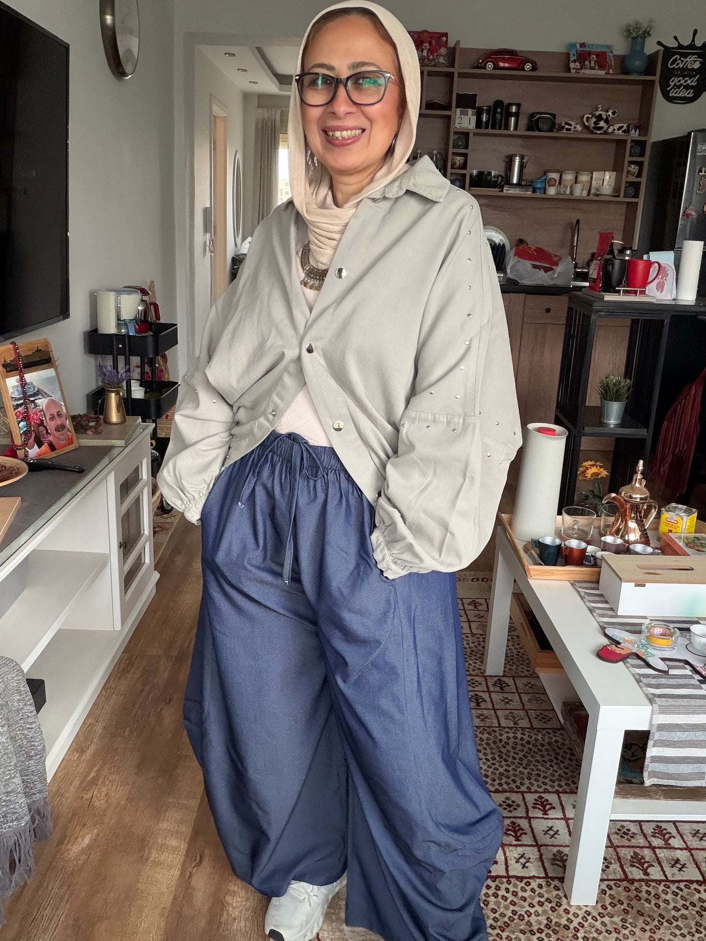 Silver Stud Gabardine Jacket