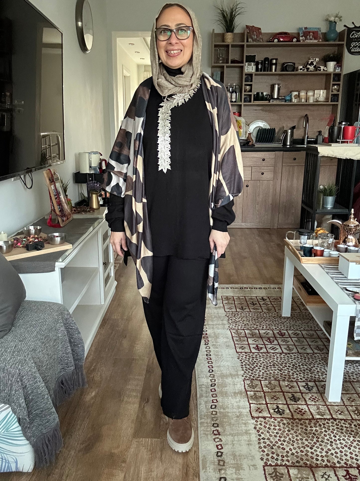 Knitted Love set in black