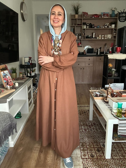 Linen dress color (olive / Bronze)