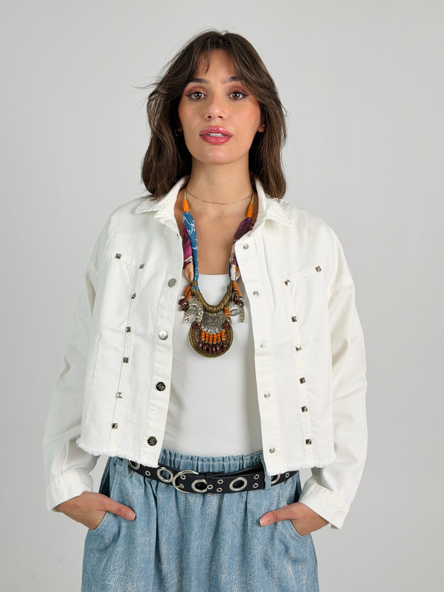 Silver Edge White Denim