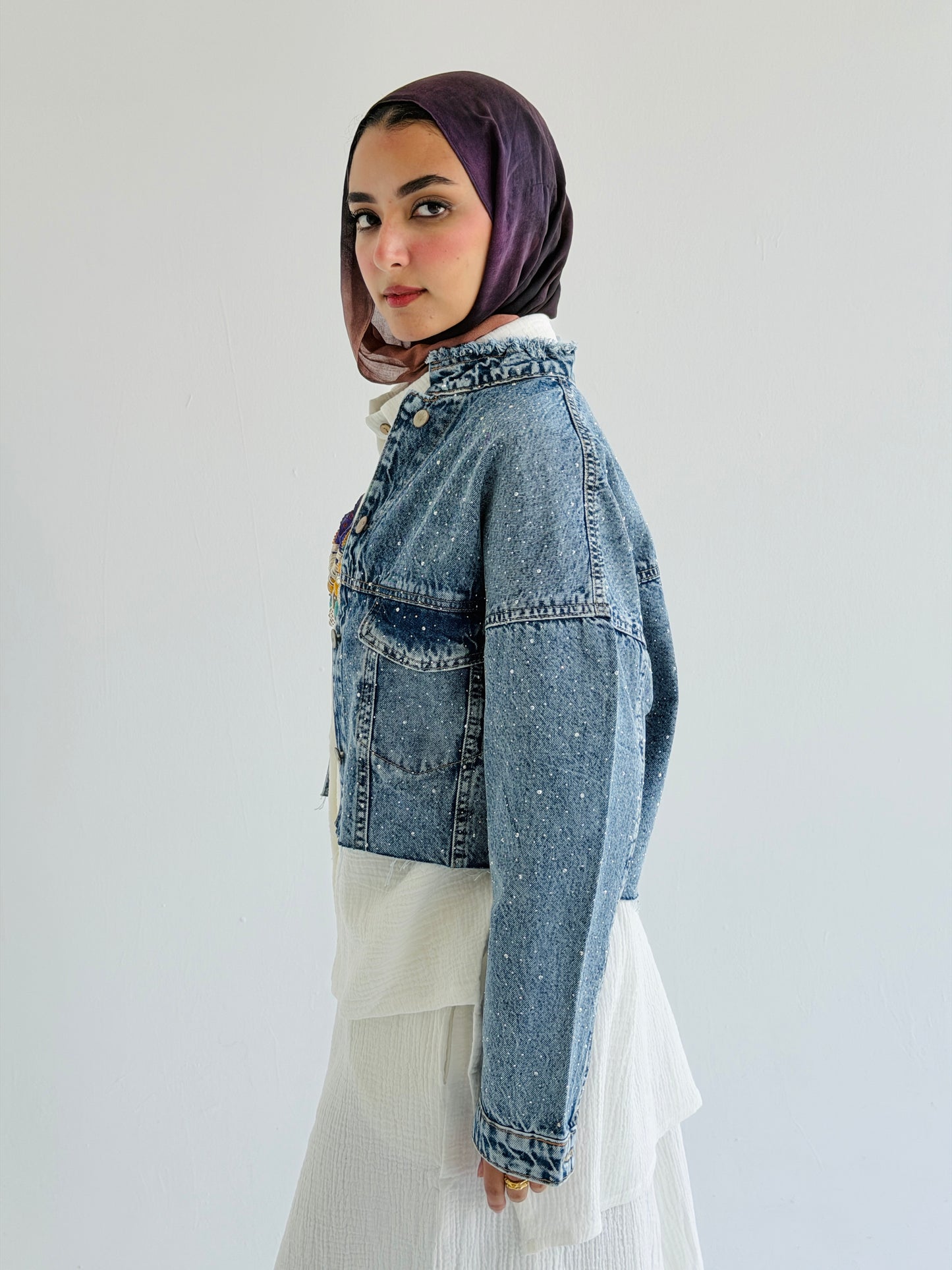 Stardust cropped Denim Jacket