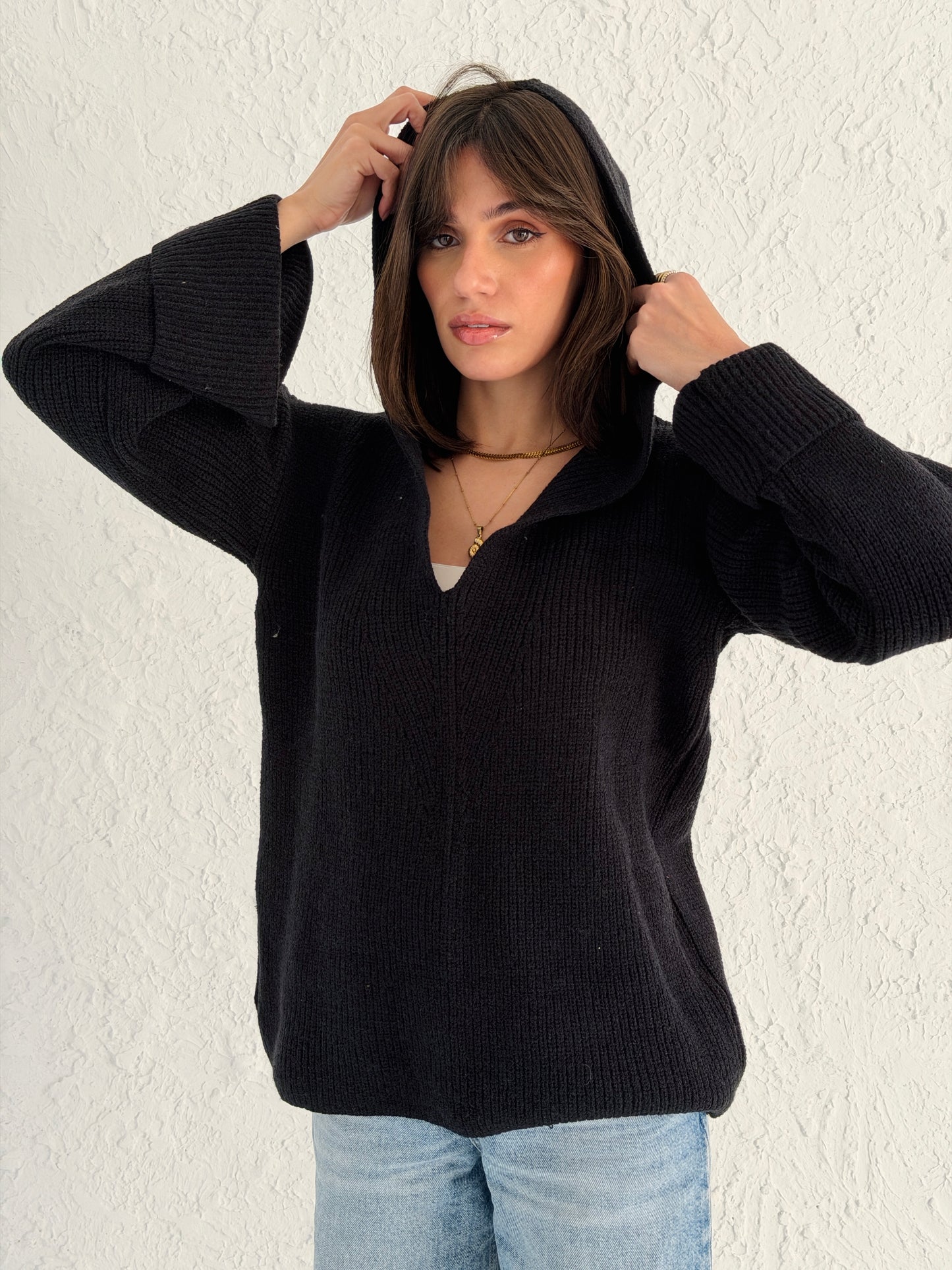 Hoodie V-Neck sweater