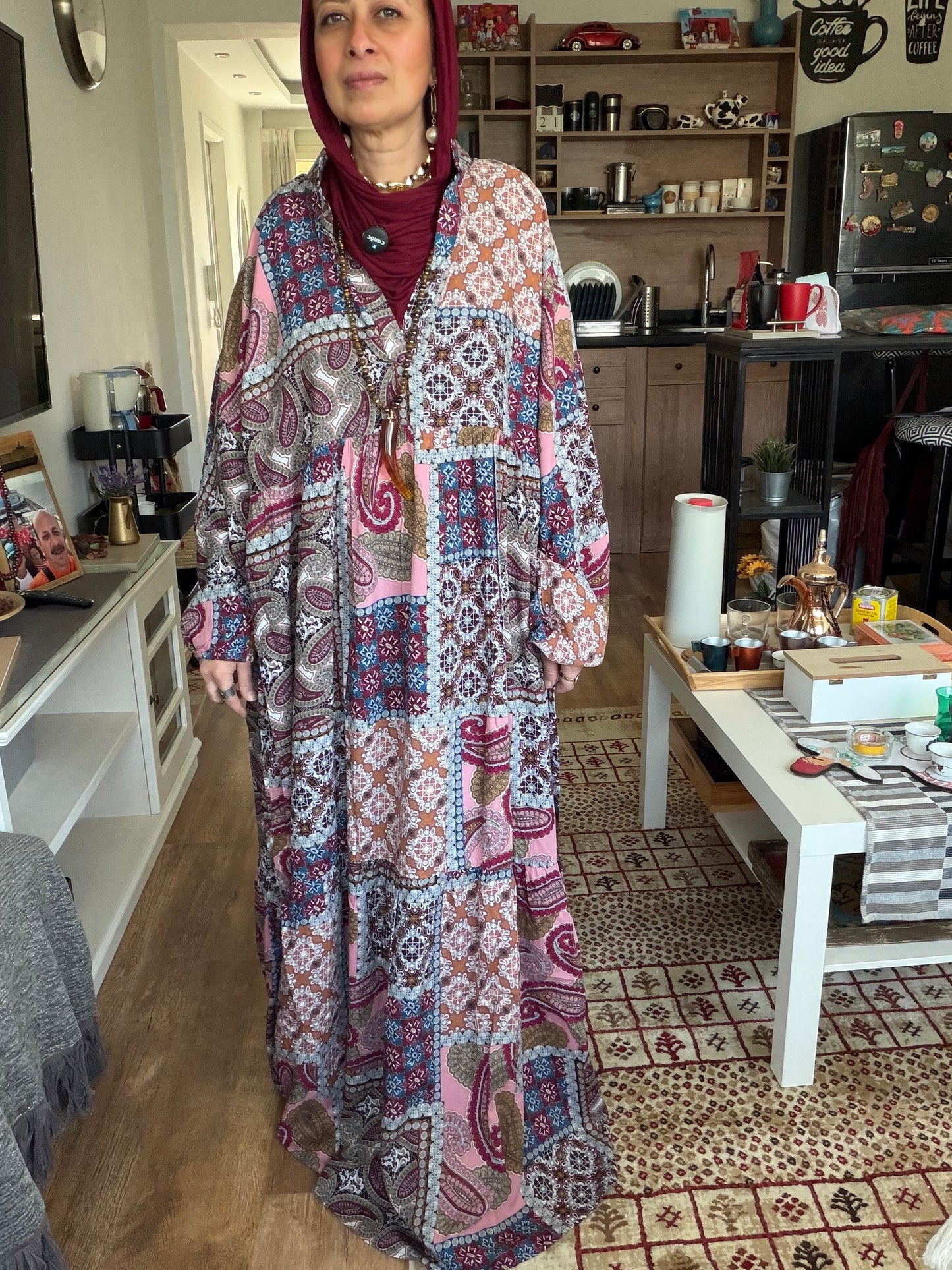 Artistic Cotton Maxi Dress