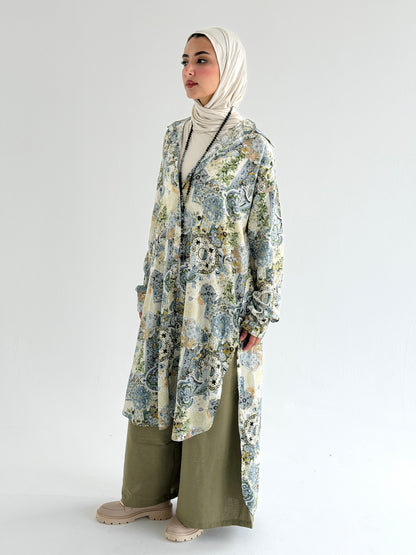 Lora Cotton Shirt Dress in Olive