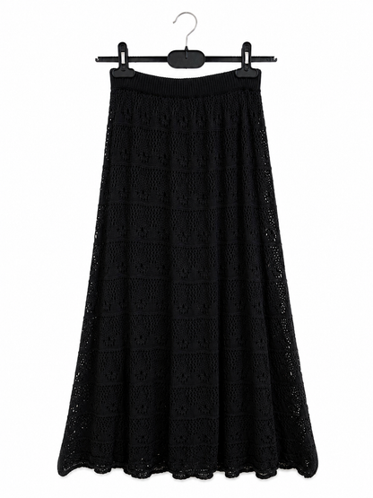 Luna Lined Crochet Maxi Skirt