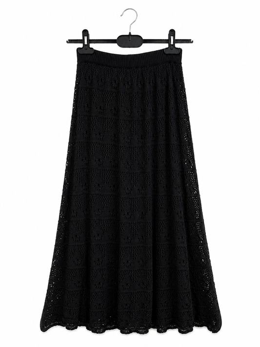 Luna Lined Crochet Maxi Skirt