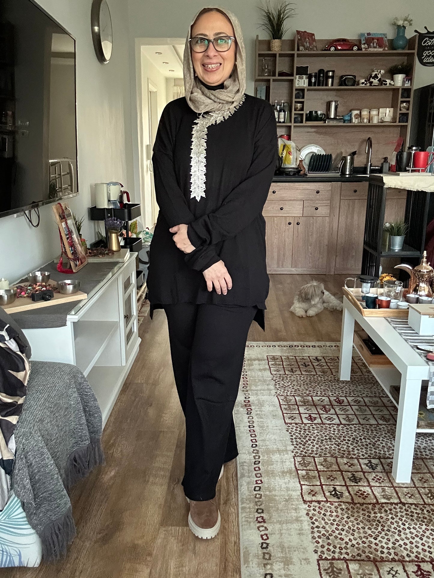 Knitted Love set in black