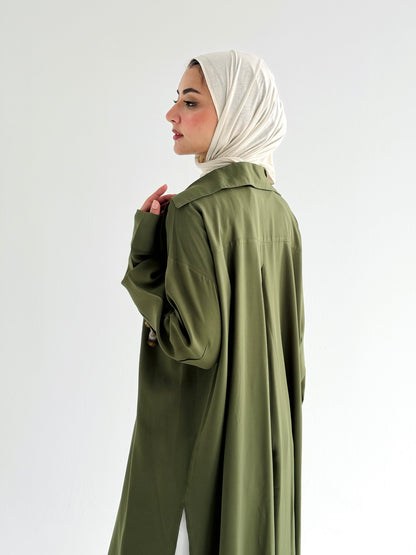 Olive Cotton shirt dress