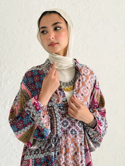 Artistic Cotton Maxi Dress