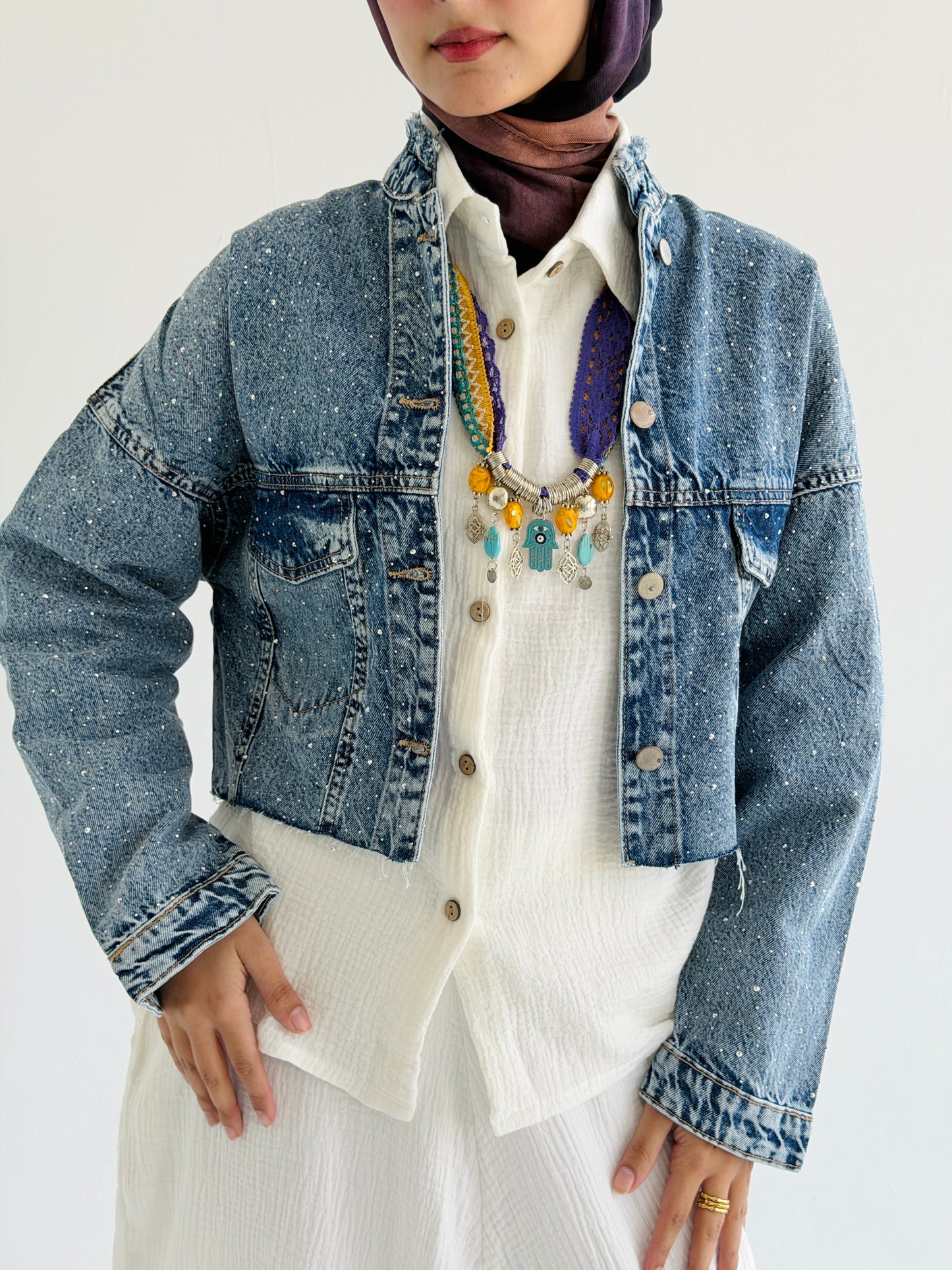 Stardust cropped Denim Jacket