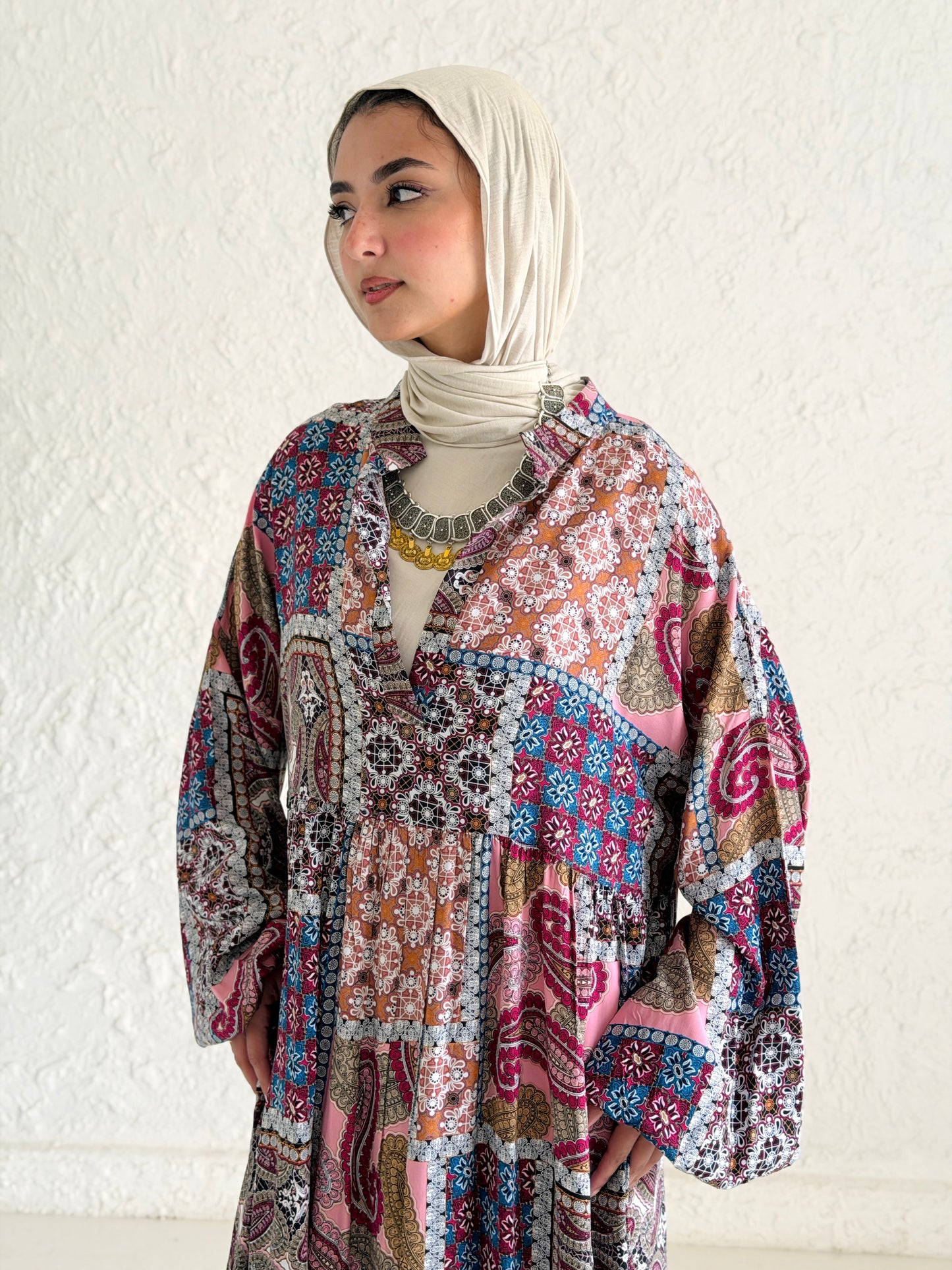 Artistic Cotton Maxi Dress