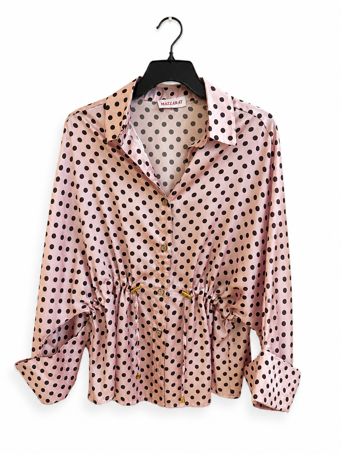 Pink Polk Dots Satin Jacket