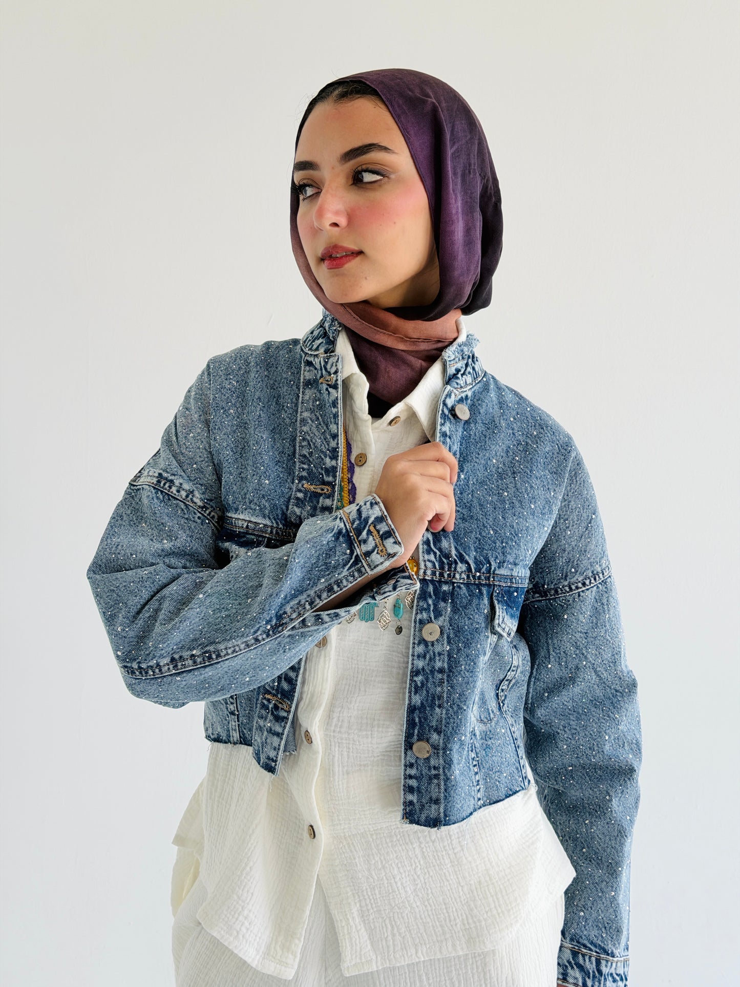 Stardust cropped Denim Jacket