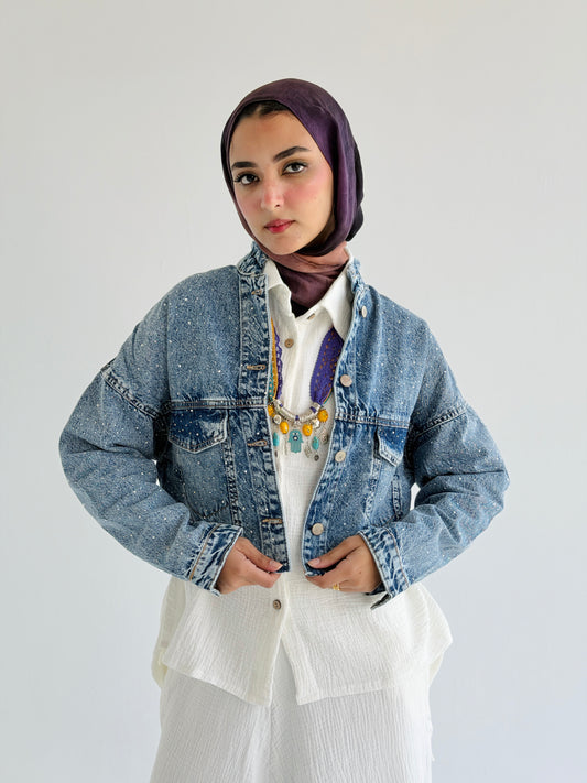 Stardust cropped Denim Jacket