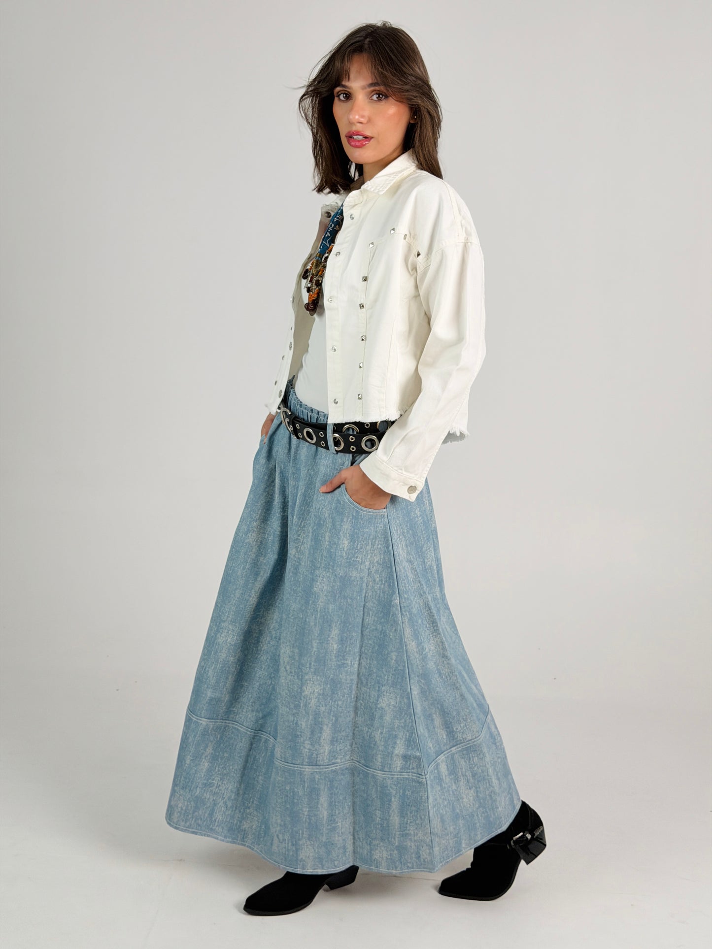 Silver Edge White Denim