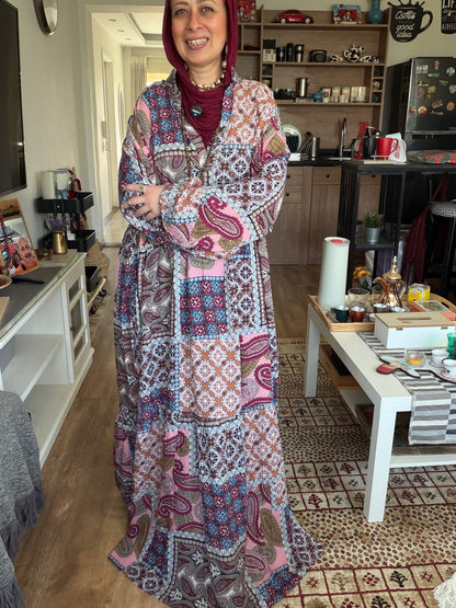 Artistic Cotton Maxi Dress