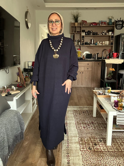 Soft Aura knit Dress in Navy