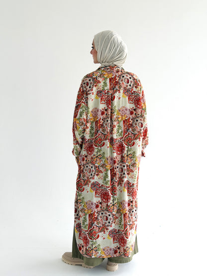 Lora Cotton Shirt dress in Orange