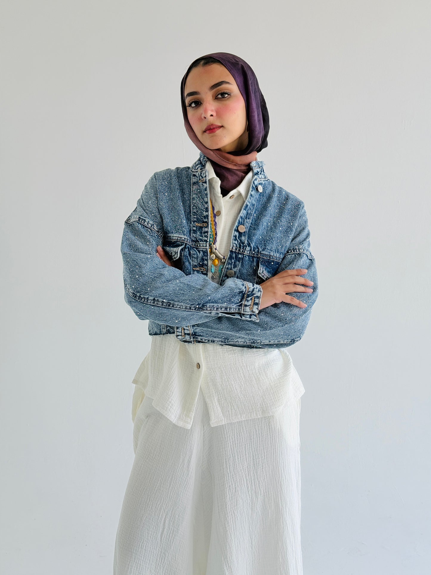 Stardust cropped Denim Jacket