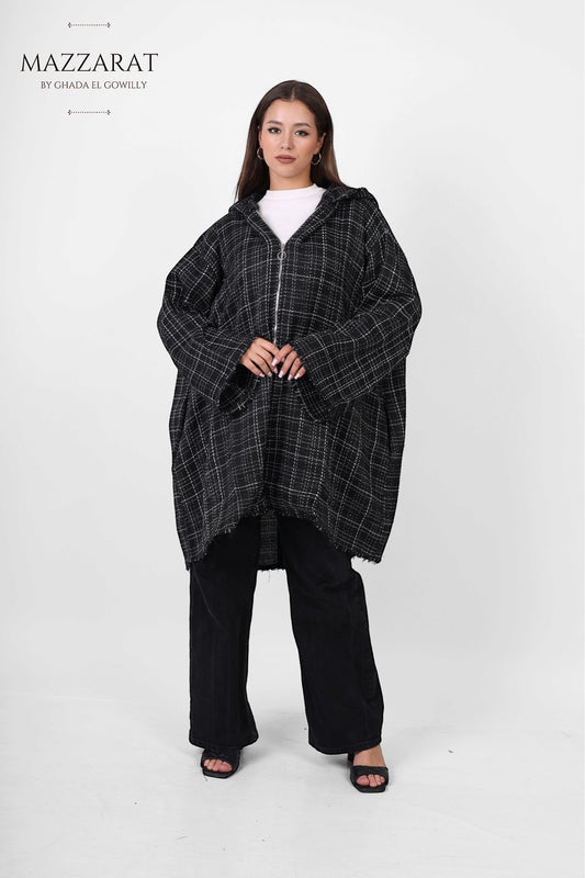 Wool Cape Jacket - Black