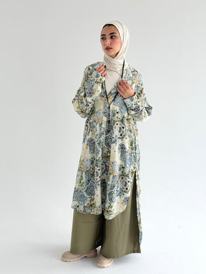 Lora Cotton Shirt Dress in Olive